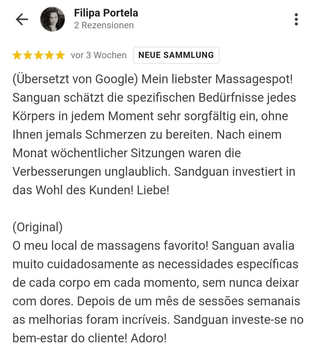Thank you very much for your great feedback and the 5 star rating!
I am pleased that you enjoyed the massage treatment with me. I wish you all the best and hope to welcome you back to ThaiMoonSpa Massage soon!

Thaimoonspa Massage Leipzig 🌙🌠
🌐 www.thaimoonspa.de 📧 info@thaimoonspa.de 
☎️ Telefon 0174 9991801

#thaimoonspaleipzig #thaimassage #aromatherapy #thaimedizinmassage #massage #gutschein #geschenke #gesundheit #entspannung #relax #leipzigcity #leipzigleben #leipziggirl #leipzigartig #leipziglove #leipzig #leipzigzentrum #thailand🇹🇭 #deutschland🇩🇪