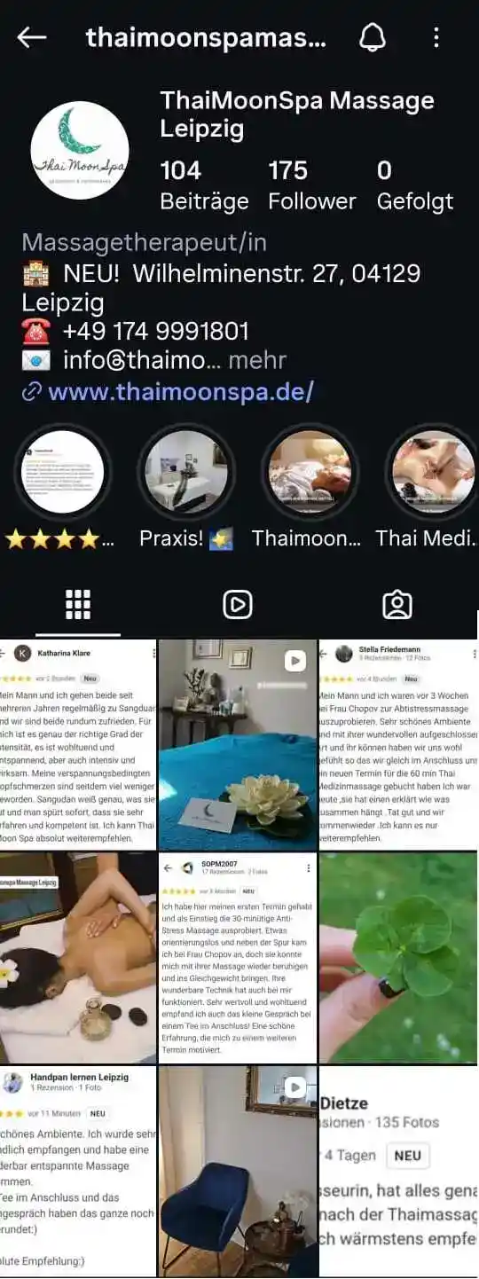 Thai Moon Spa Massage - folgen Sie uns auf Instagram